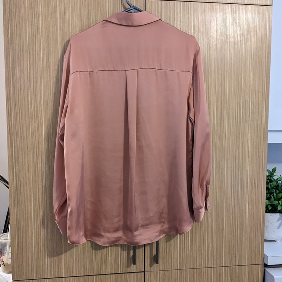 Zara/Satin Effect Shirt Sz M - Picture 3 of 6